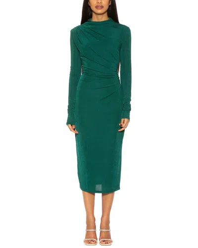 Alexia Admor Kim Slinky Long Sleeve Midi Dress In Emerald