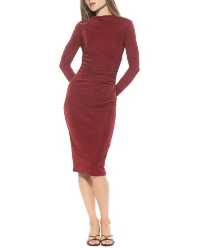 Alexia Admor Kim Bodycon Long Sleeve Midi Dress In Red