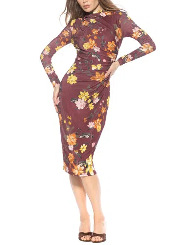 Alexia Admor Kim Bodycon Long Sleeve Midi Dress In Multi