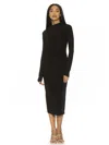 Alexia Admor Kim Slinky Long Sleeve Midi Dress In Black