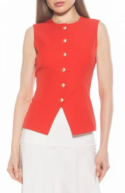Alexia Admor Kinsley Vest Top In Red