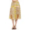Alexia Admor Kliene Floral Smocked A-line Skirt In Beige Wildflowers