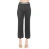 Alexia Admor Kora Cropped Open Stitch Knit Pants In Black