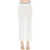 Alexia Admor Kora Cropped Open Stitch Knit Pants In Ivory