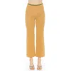 Alexia Admor Kora Cropped Open Stitch Knit Pants In Yellow