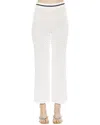 Alexia Admor Kora Cropped Open Stitch Knit Pants In Ivory