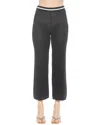 Alexia Admor Kora Cropped Open Stitch Knit Pants In Black