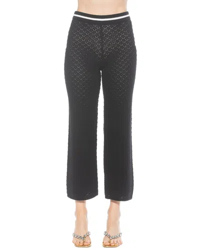 Alexia Admor Kora Cropped Open Stitch Knit Pants In Black