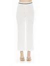 Alexia Admor Kora Cropped Open Stitch Knit Pants In White