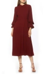 Alexia Admor Lana Fit & Flare Midi Dress In Burgundy