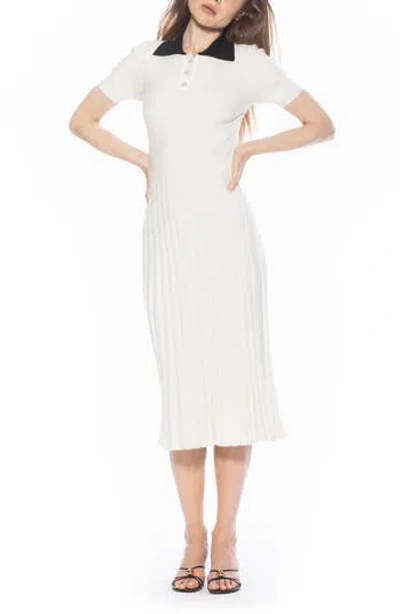 Alexia Admor Lanie Collared Knit Midi Dress In White