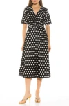 Alexia Admor Larisa Fit & Flare Dress In Black White Polka Dots
