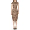 Alexia Admor Lavinia Midi Sheath Dress In Brown Leopard