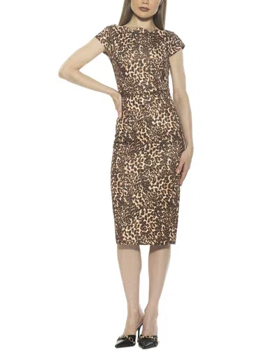 Alexia Admor Lavinia Midi Sheath Dress In Brown Leopard