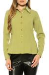 Alexia Admor Leland Button-up Shirt In Green