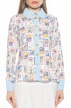 Alexia Admor Leland Button-up Shirt In Ivory Postcard