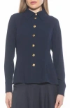 Alexia Admor Leland Button-up Shirt In Navy