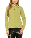 Alexia Admor Leland Button-up Shirt In Green