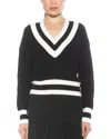 Alexia Admor Leona Varsity Polo Sweater Top
