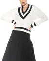 Alexia Admor Leona Varsity Polo Sweater Top