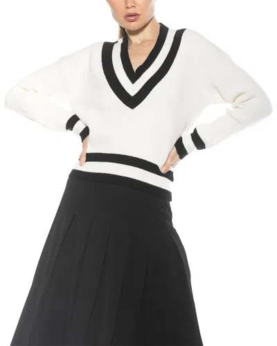 ALEXIA ADMOR ALEXIA ADMOR LEONA VARSITY POLO SWEATER TOP