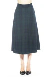 Alexia Admor Leonie Plaid A-line Skirt In Green Plaid