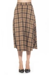 Alexia Admor Leonie Plaid A-line Skirt In Yellow Plaid