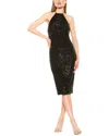 Alexia Admor Letitia Halter Sequin Midi Cocktail Dress