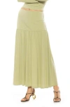Alexia Admor Lia Low Rise Maxi Skirt In Sage