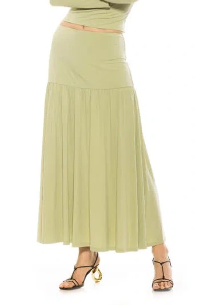 Alexia Admor Lia Low Rise Maxi Skirt In Sage