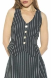 Alexia Admor Liliana Button Front Vest In Blue