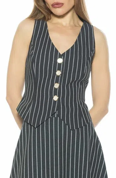 Alexia Admor Liliana Button Front Vest In Blue
