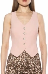 Alexia Admor Liliana Button Front Vest In Pink