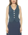 Alexia Admor Liliana Button Front Vest In Blue