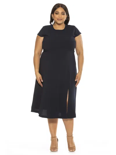 Alexia Admor Lily Midi Dress- Plus Size In Blue