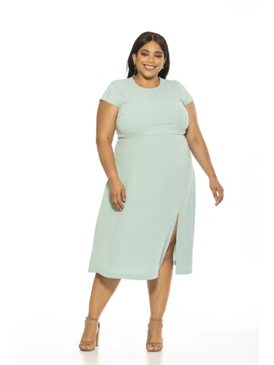 Alexia Admor Lily Midi Dress- Plus Size In Green