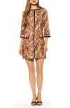 Alexia Admor Liora Bateau Neck Shift Dress In Brown