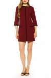 Alexia Admor Liora Bateau Neck Shift Dress In Burgundy
