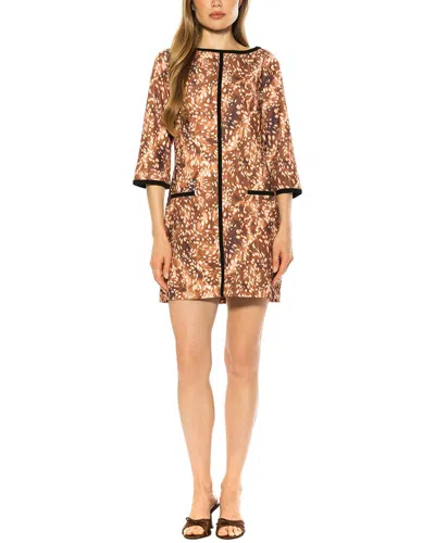 Alexia Admor Liora Bateau Neck Shift Dress In Brown