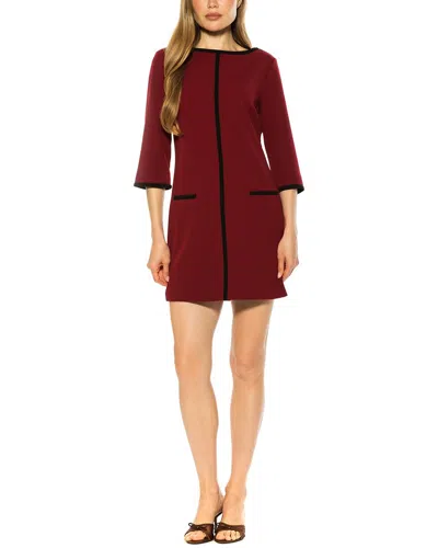 Alexia Admor Liora Bateau Neck Shift Dress In Burgundy