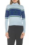 Alexia Admor Lisa Star Mock Neck Sweater In Halogen Blue