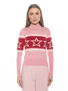 Alexia Admor Lisa Star Mock Neck Sweater In Pink