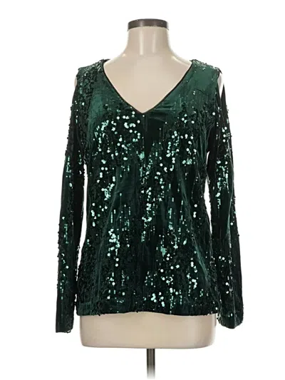 Pre-owned Alexia Admor Long Sleeve Blouse In Green