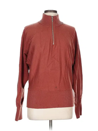 Pre-owned Alexia Admor Long Sleeve Top Burgundy Turtleneck Tops