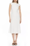Alexia Admor Loreli Boat Neck Midi Dress In Ivory