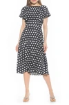 Alexia Admor Lottie Dolman Sleeve Dress In Black White Polka Dots