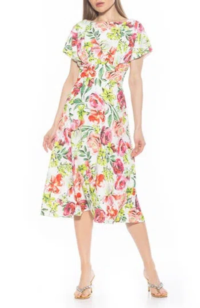 Alexia Admor Lottie Dolman Sleeve Dress In Large Floral