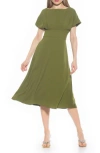 Alexia Admor Lottie Dolman Sleeve Dress In Sage