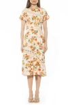 Alexia Admor Lottie Dolman Sleeve Dress In Vintage Florals