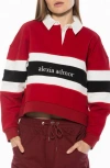 Alexia Admor Lucian Branded Rugby Polo Sweatshirt In Animal Print